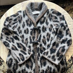 Farmer’s Market Iceland Leopard Print Cardigan Sweatercoat